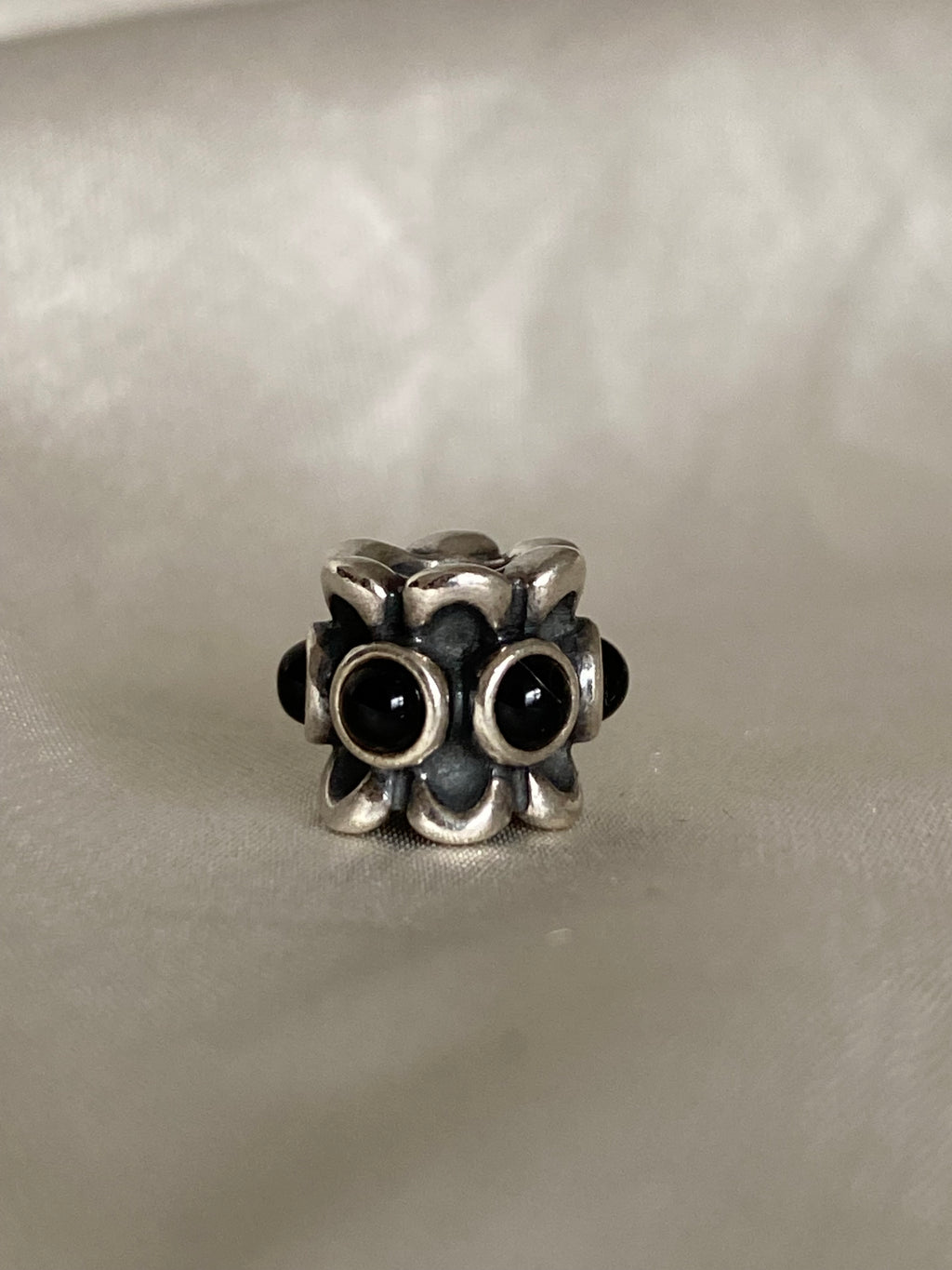 Rare Pandora Forget Me Not Black Onyx Charm, 790470O