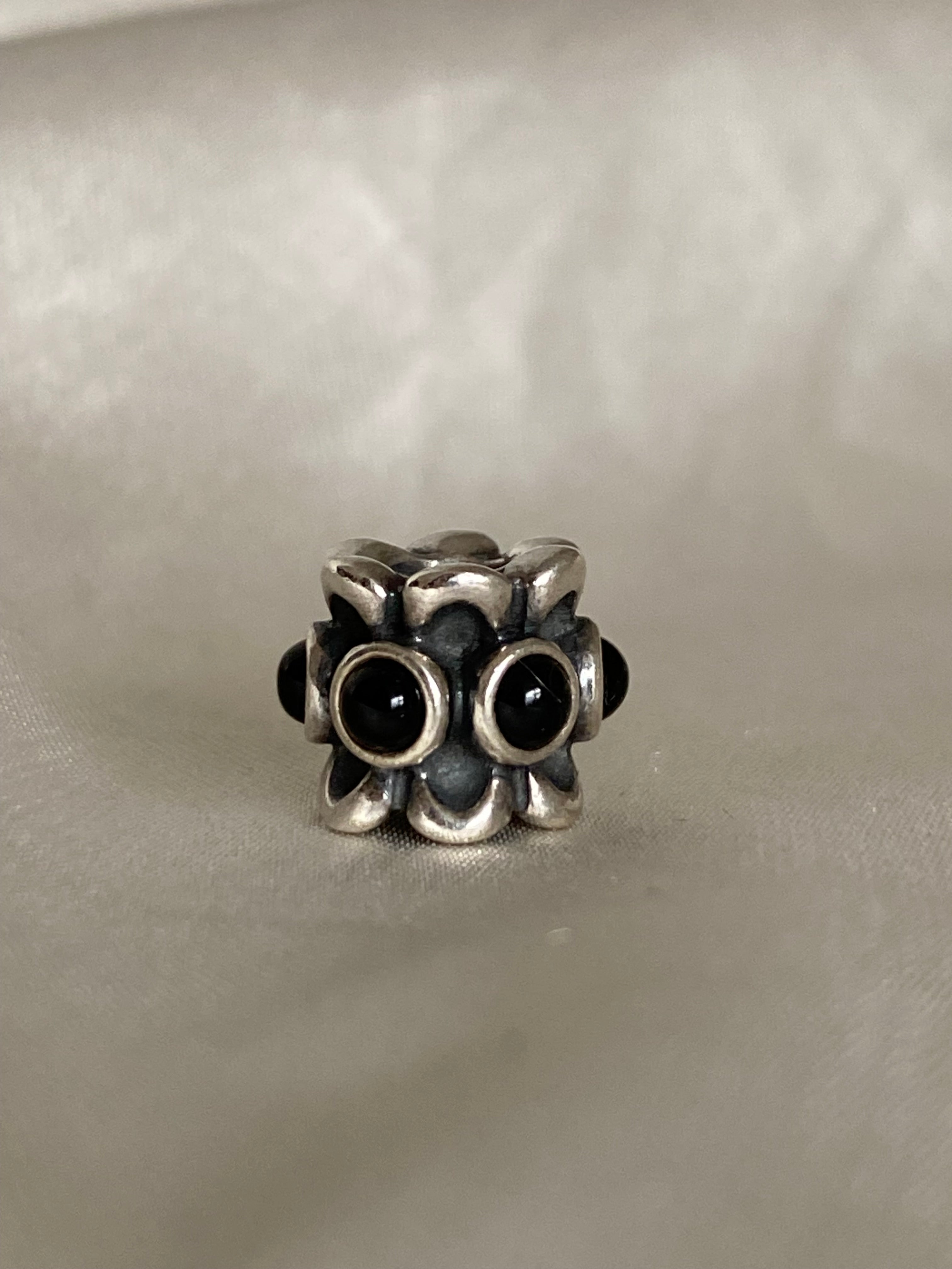 Rare Pandora Forget Me Not Black Onyx Charm, 790470O
