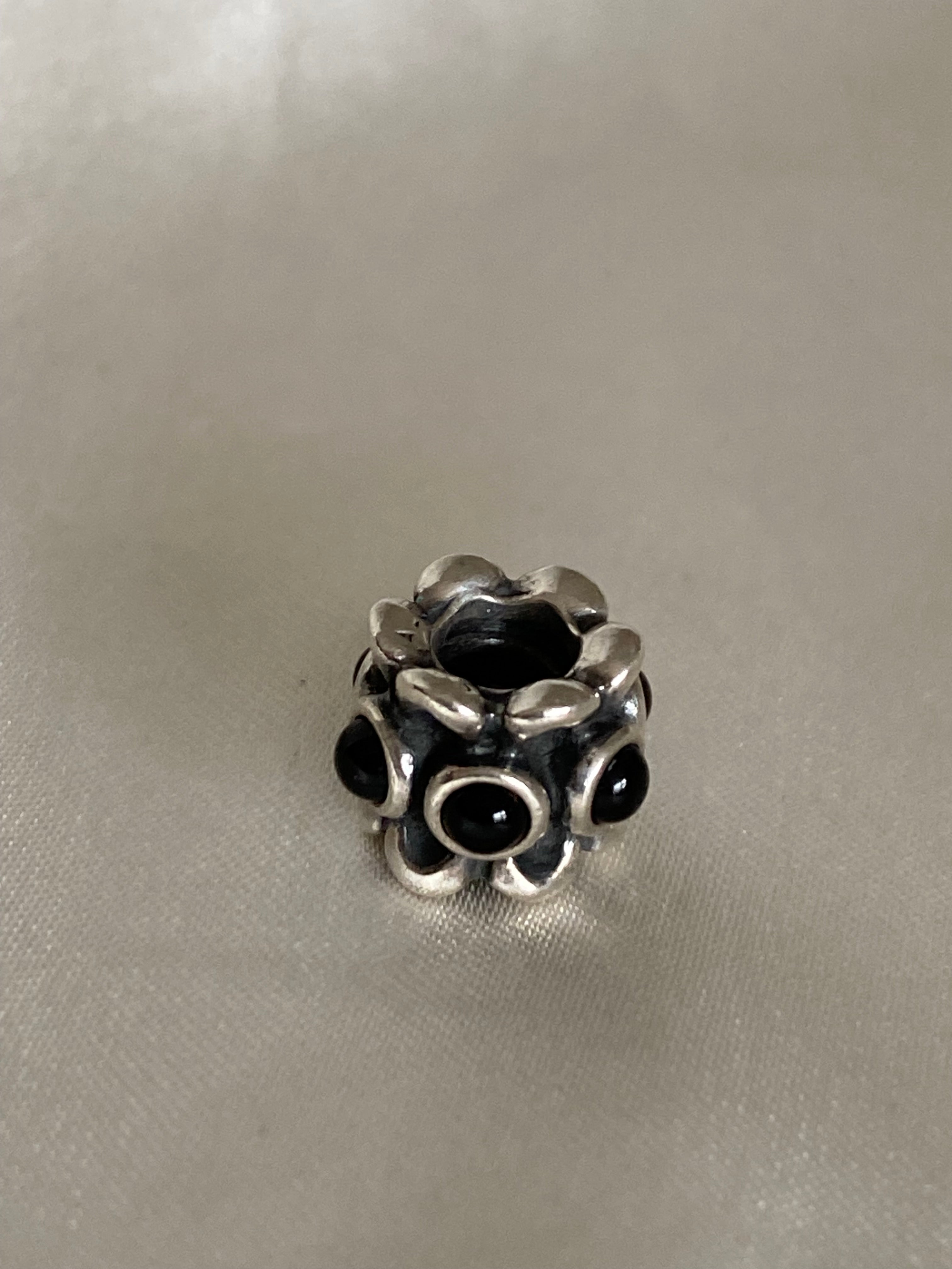 Rare Pandora Forget Me Not Black Onyx Charm, 790470O