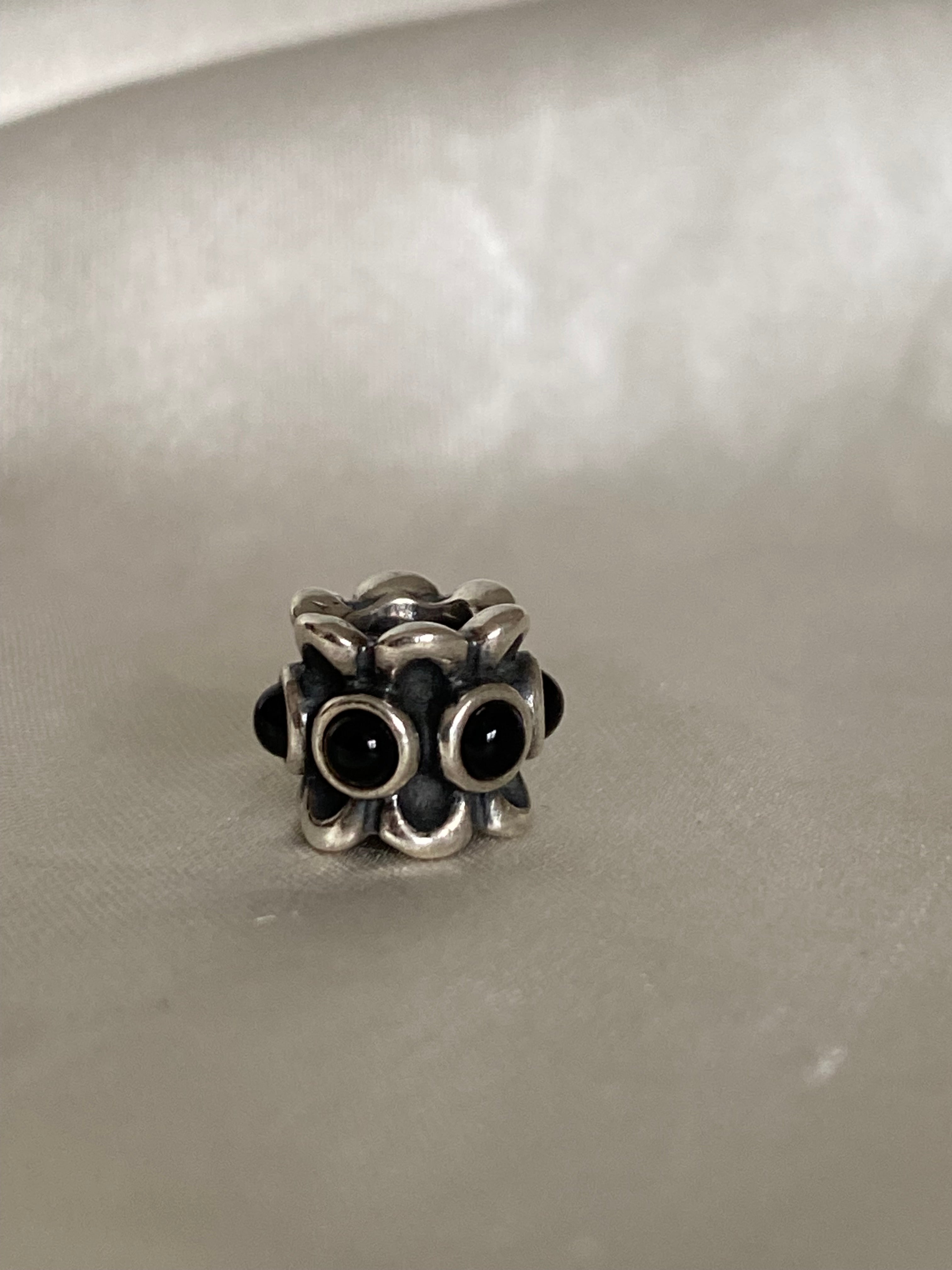 Rare Pandora Forget Me Not Black Onyx Charm, 790470O