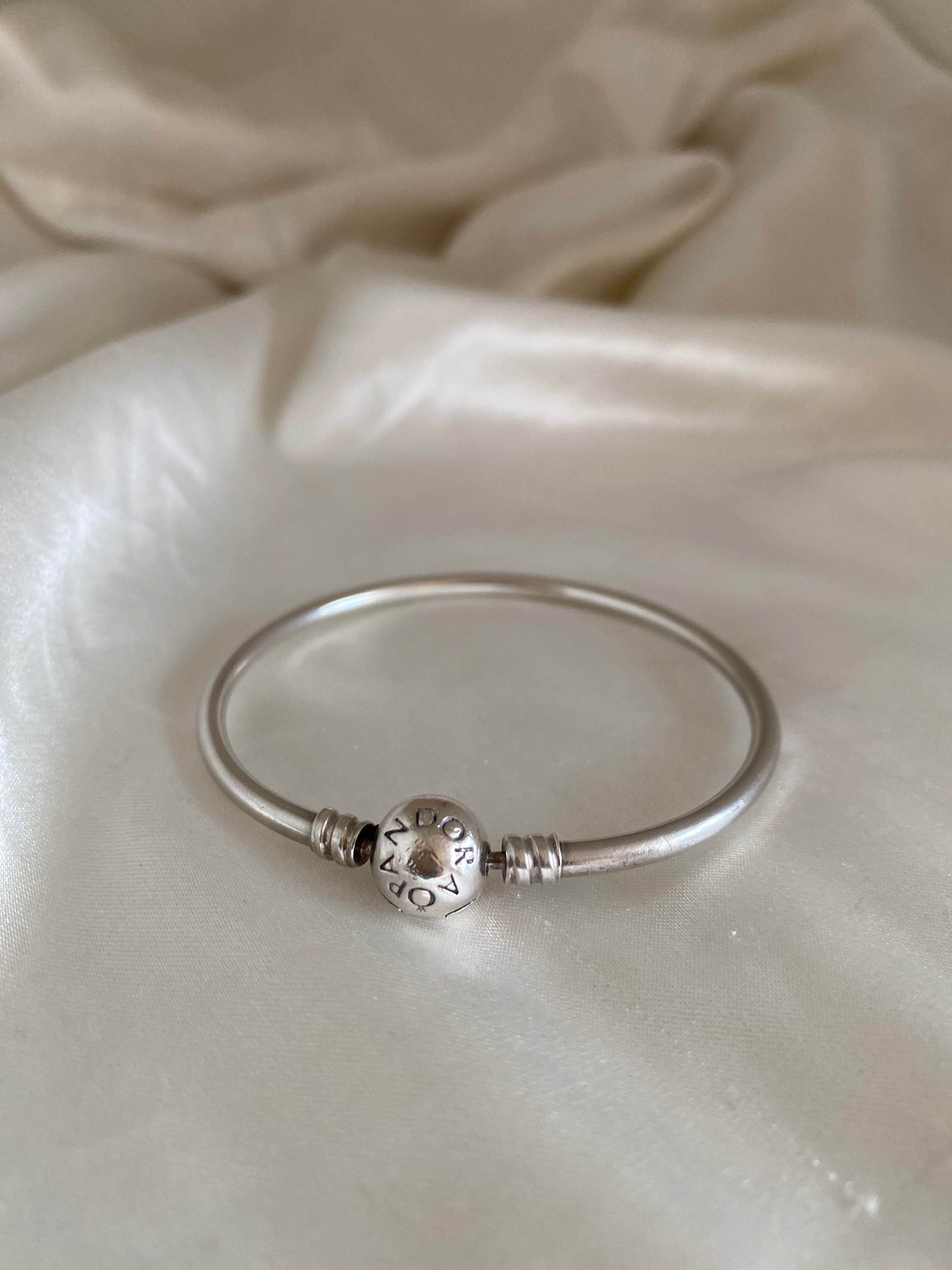 Pandora Moments Logo Clasp Bangle, 590713