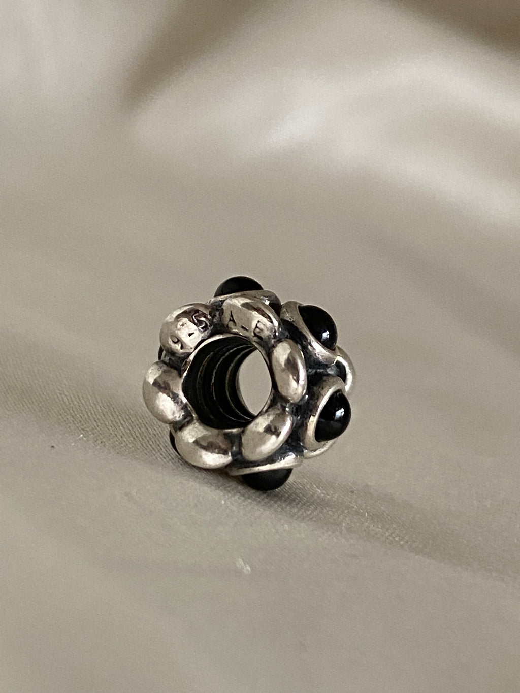 Rare Pandora Forget Me Not Black Onyx Charm, 790470O
