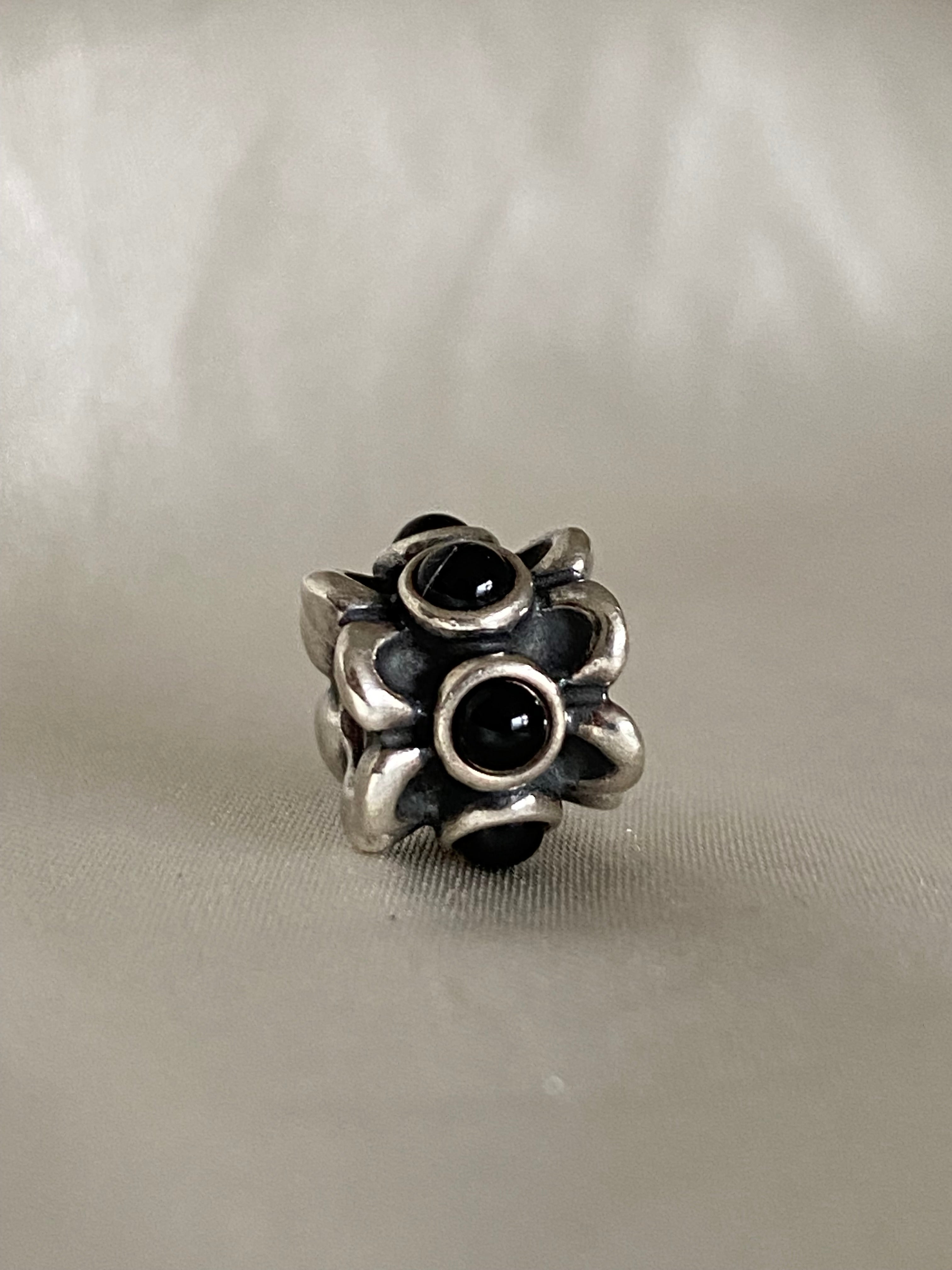 Rare Pandora Forget Me Not Black Onyx Charm, 790470O