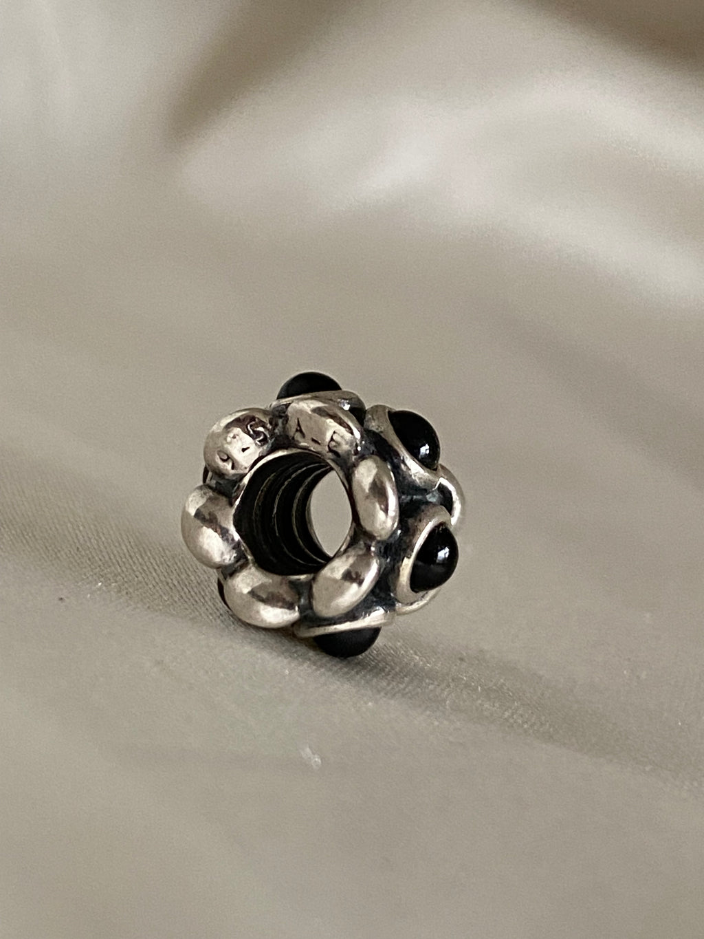Rare Pandora Forget Me Not Black Onyx Charm, 790470O