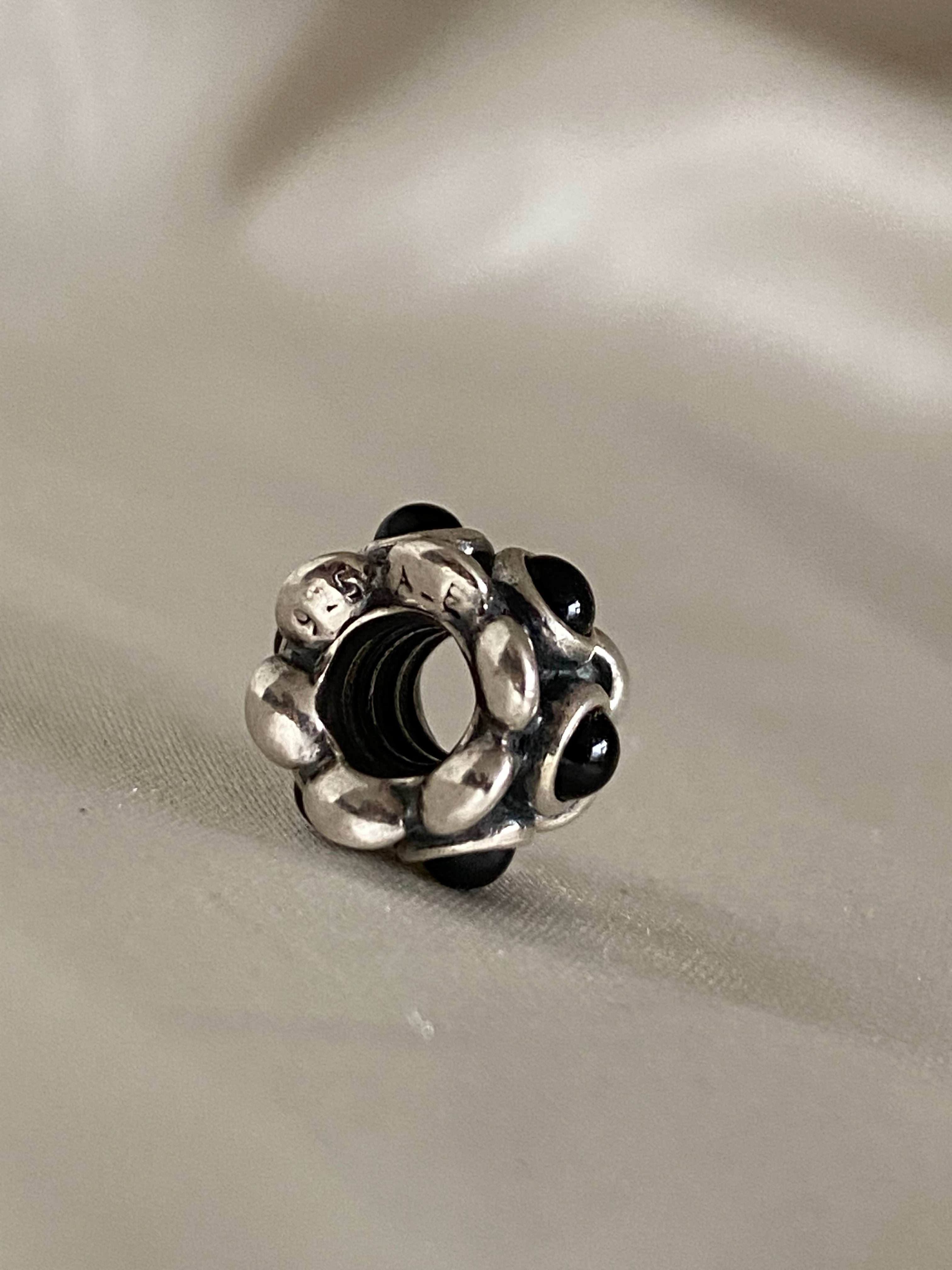 Rare Pandora Forget Me Not Black Onyx Charm, 790470O