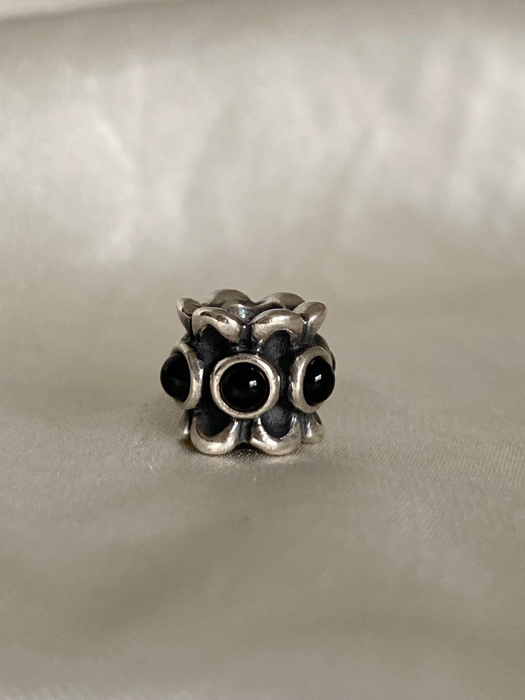 Rare Pandora Forget Me Not Black Onyx Charm, 790470O