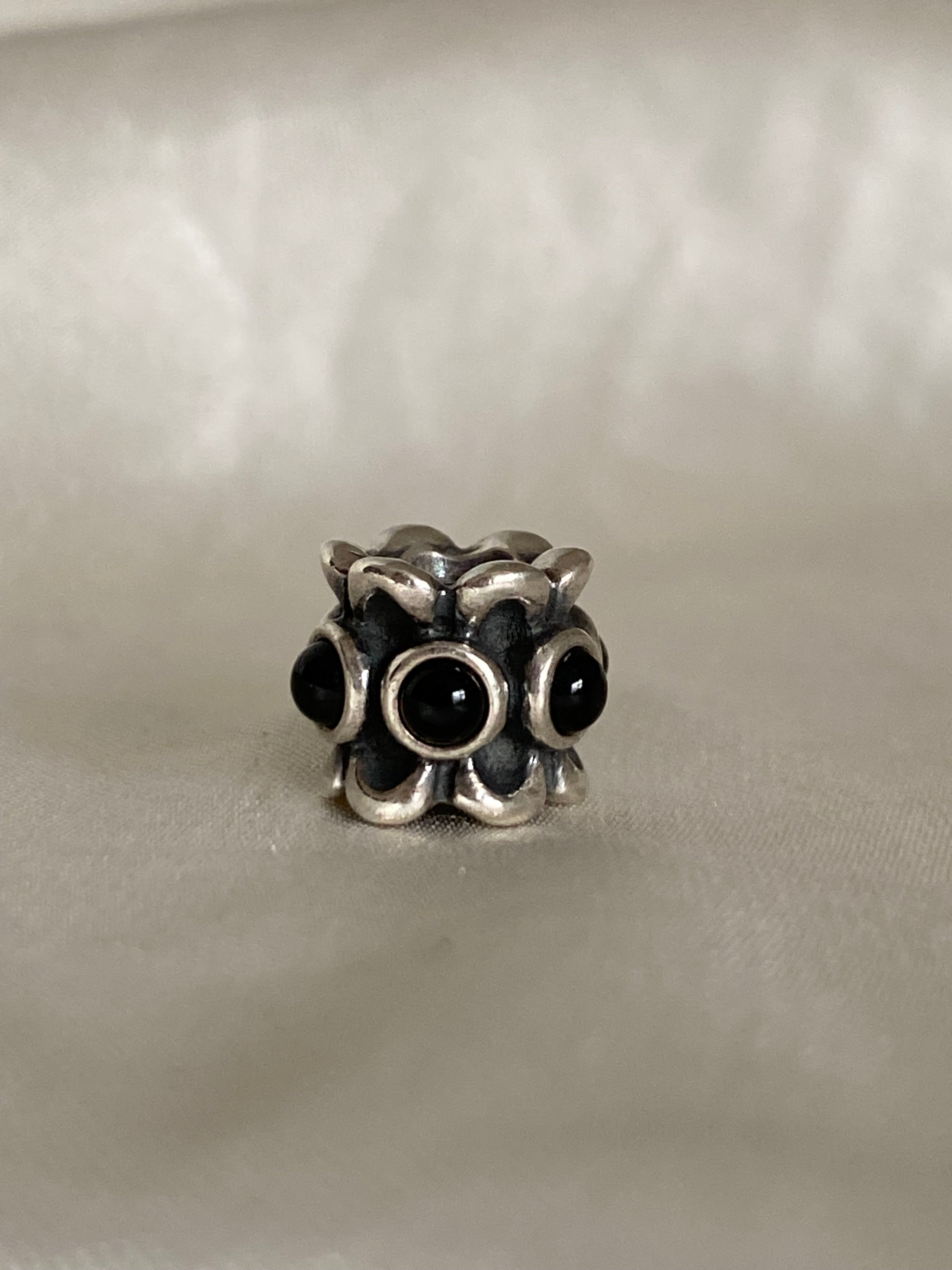Rare Pandora Forget Me Not Black Onyx Charm, 790470O