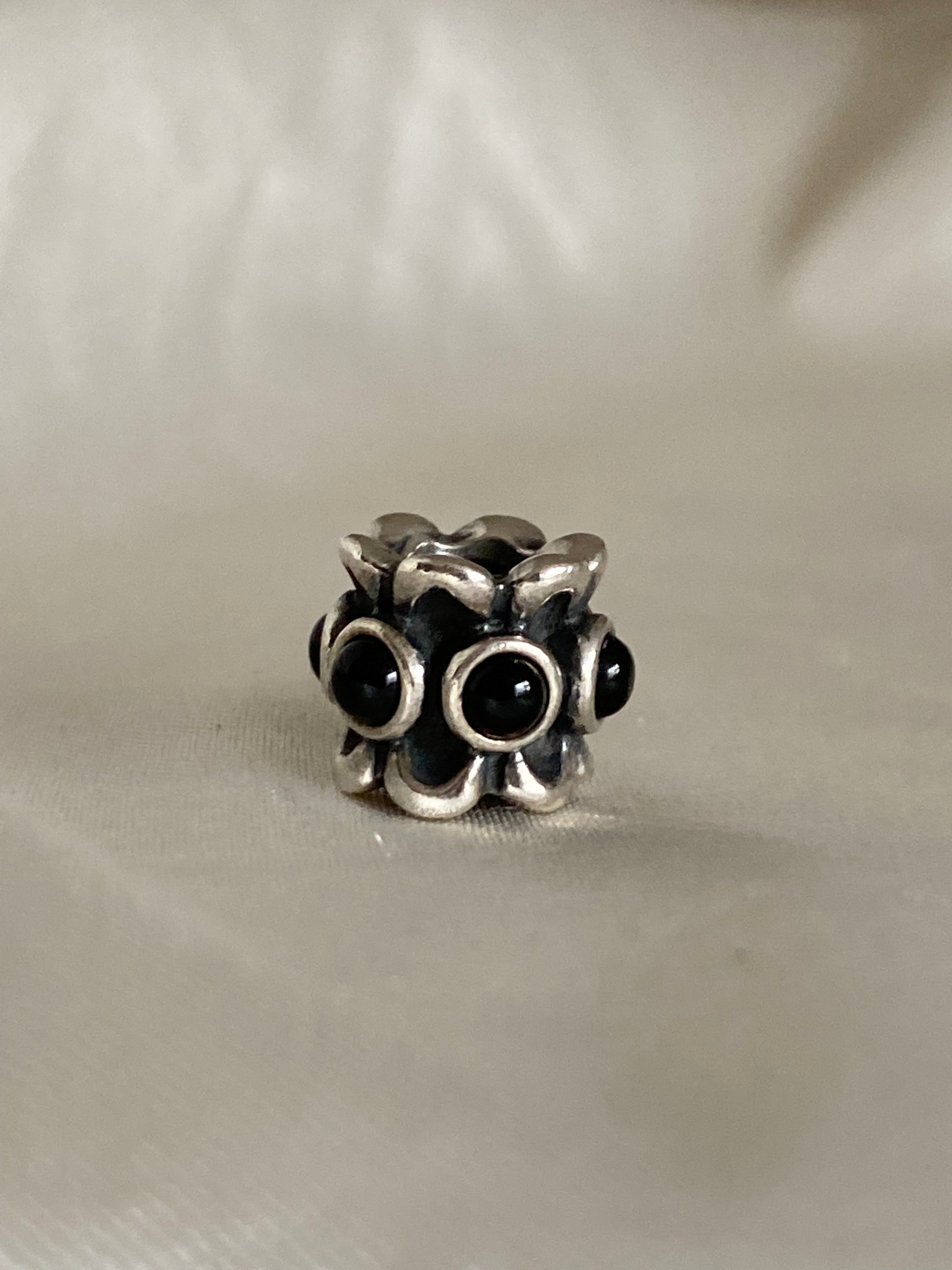 Rare Pandora Forget Me Not Black Onyx Charm, 790470O