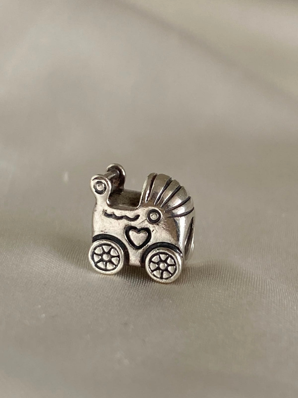 Pre-owned Pandora Baby Carriage Charm 790346 Sterling Silver