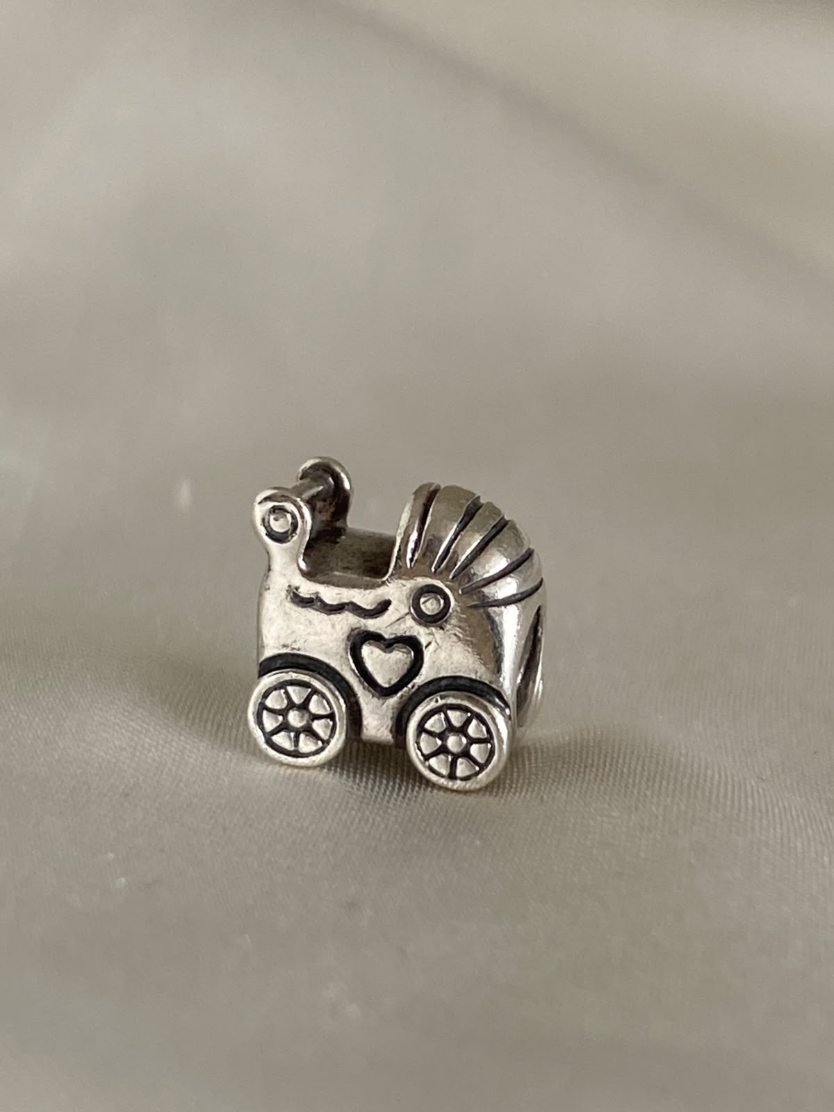 Pre-owned Pandora Baby Carriage Charm 790346 Sterling Silver