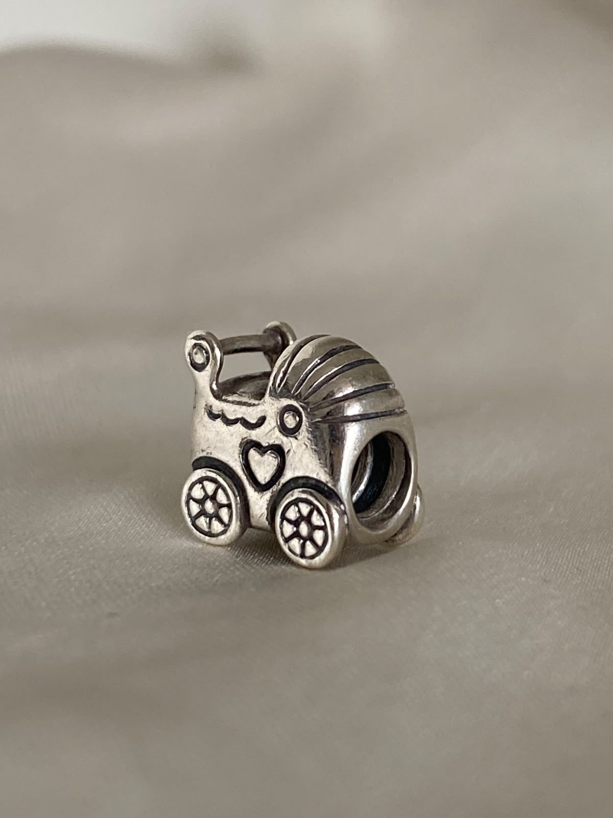 Pre-owned Pandora Baby Carriage Charm 790346 Sterling Silver