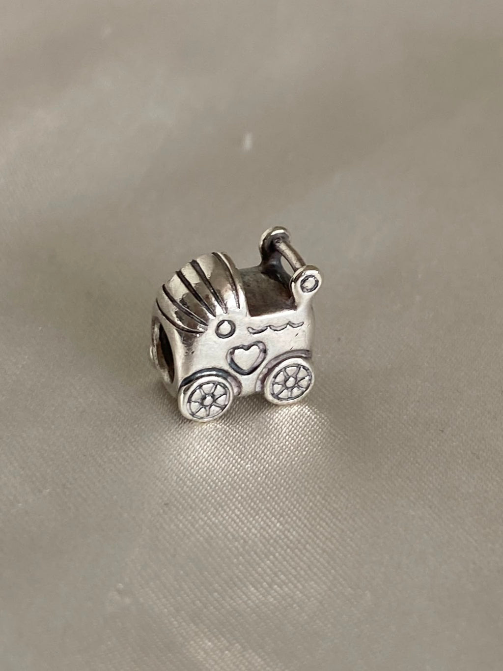 Pre-owned Pandora Baby Carriage Charm 790346 Sterling Silver