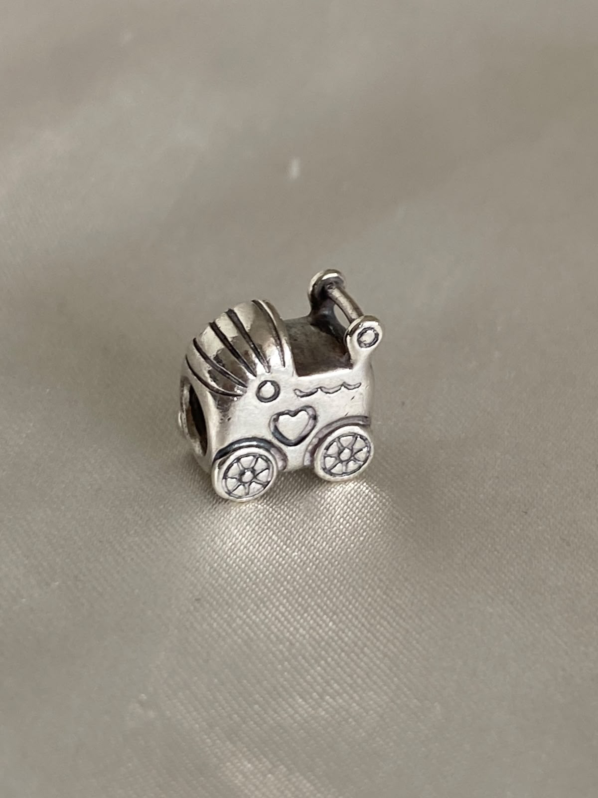 Pre-owned Pandora Baby Carriage Charm 790346 Sterling Silver