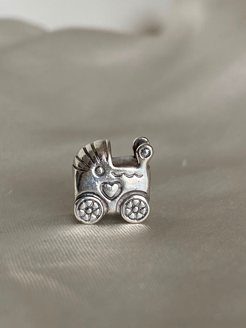 Pre-owned Pandora Baby Carriage Charm 790346 Sterling Silver