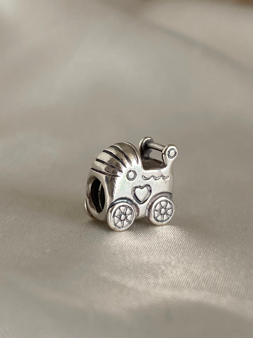 Pre-owned Pandora Baby Carriage Charm 790346 Sterling Silver