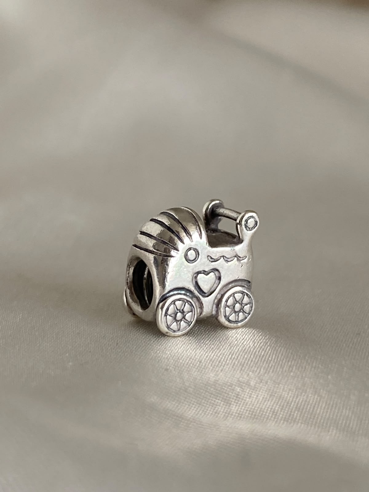 Pre-owned Pandora Baby Carriage Charm 790346 Sterling Silver