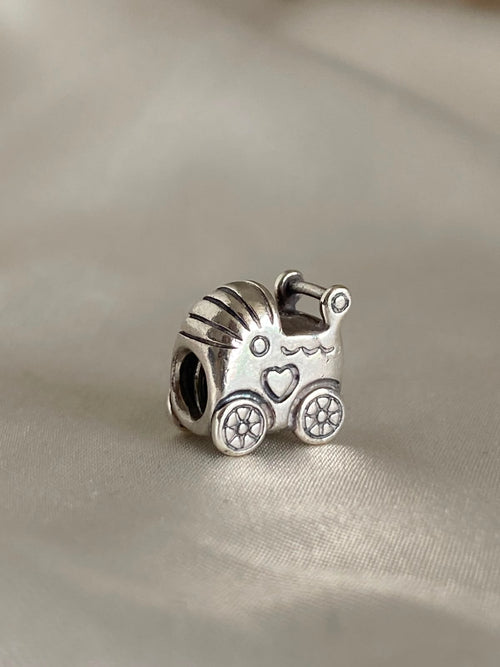 Pre-owned Pandora Baby Carriage Charm 790346 Sterling Silver