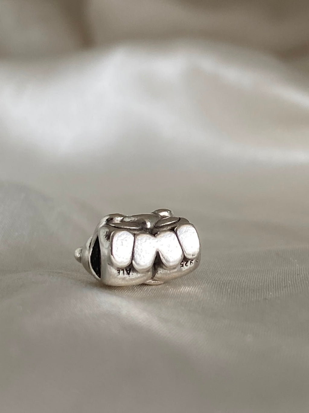 Pre-owned Pandora "Best Buddies / Best Friends" teddy bear charm,  792151, Sterling Silver